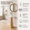 Gold Side Table with White Marble Top | Decorative Modern End Table | Pedestal Metal Base | Accent Table for Living Room | 14x14x24"